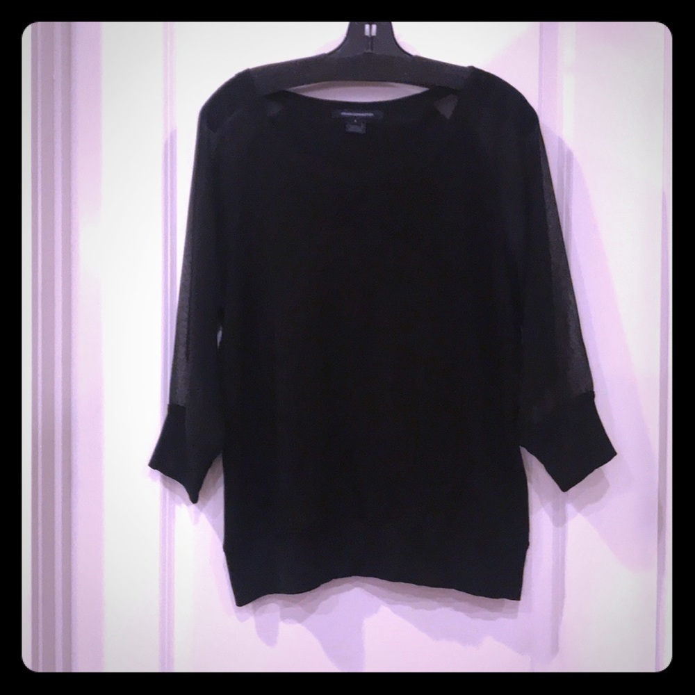 French Connection Sweatshirt with Sheer Sleeves
